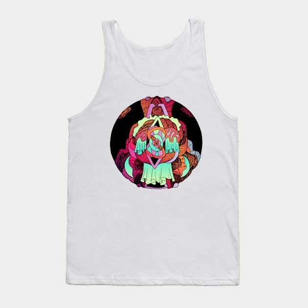 Blue Red Blend Circle of Ornament Tank Top by kenallouis